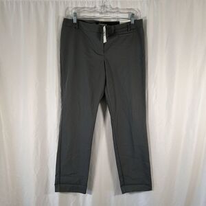 New Van HeusenDress Pants Women's 8 Grey Flat Front Modern Fit Ankle Low Rise